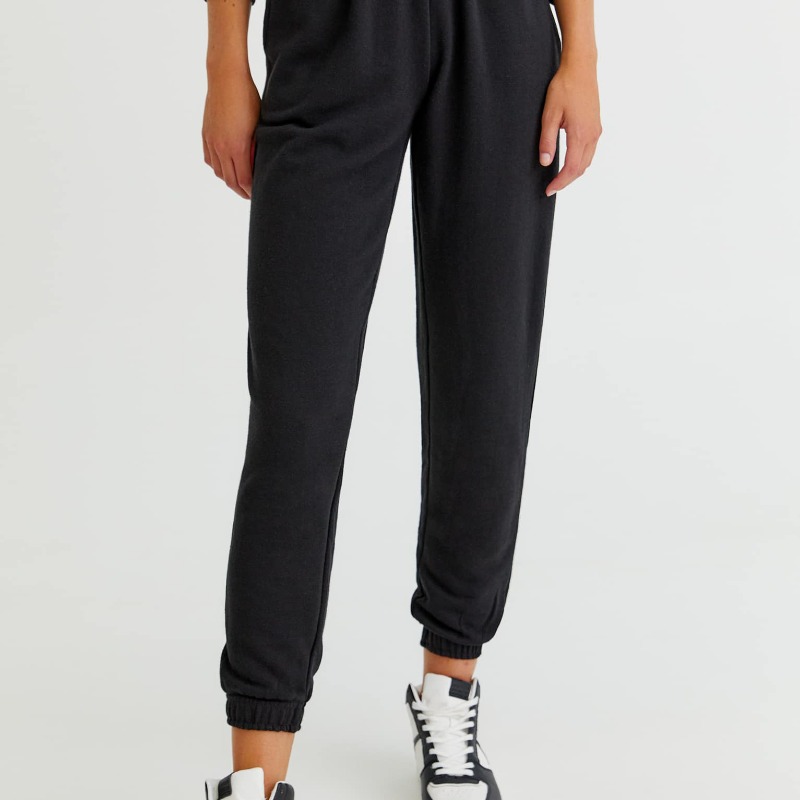 Basic Colored Sweatpants With Elastic Hems